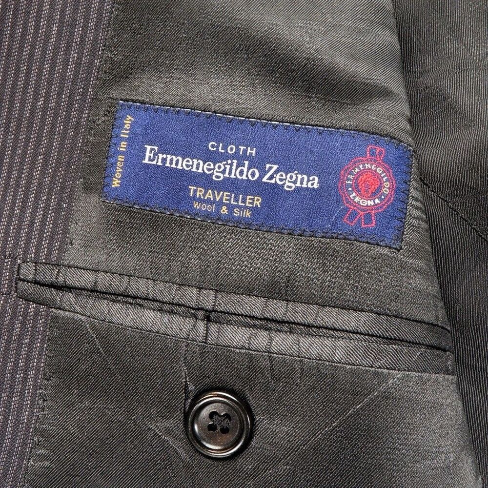 Ermenegildo Zegna Traveller Blazer 38R Wool Silk Pinstripe Italy - Picture 7 of 8